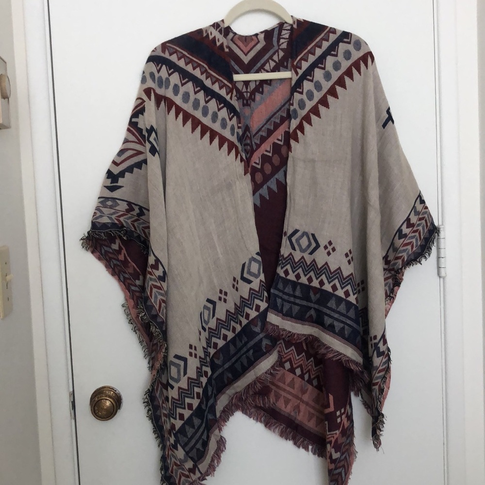 Reversible printed poncho